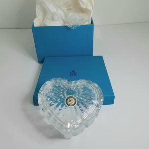 Birks Hand Cut Lead Crystal Heart Trinket Box w/Original Birks Box